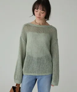 Двусторонний льняной пуловер Babylone, цвет Sage Green(76)