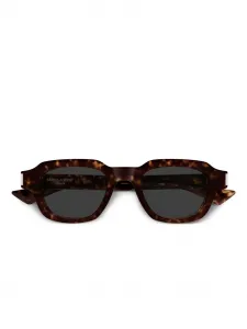 Солнцезащитные очки в квадратной оправе Saint Laurent Eyewear, коричневый