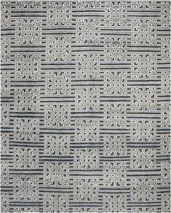 Ковер SAFAVIEH, 244 x 305 см, - коллекция Paseo - большой - Blue & Grey, ручная вязка из шерсти, идеально для гостиной, спальни, офиса, столовой (PSO144M)