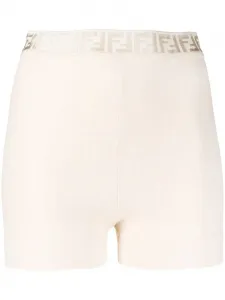 Шорты с логотипом FF FENDI, бежевый