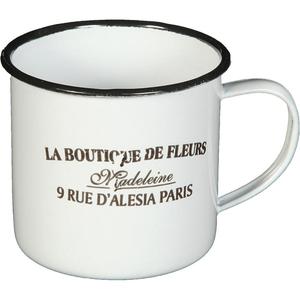 Кружка Becher DE FLEUR из эмали в антично-белом цвете Ambiente Haus, белый