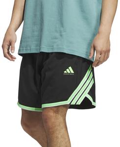 Мужские шорты с логотипом в виде трех полосок Adidas, Black/Lime