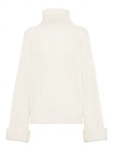 Свитер с воротником-стойкой Brunello Cucinelli, белый