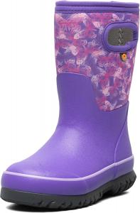 Детские водонепроницаемые резиновые сапоги BOGS Grasp - с утеплителем для зимы, снега и грязи, с удобными ручками для надевания для малышей, мальчиков и девочек, защита в любую погоду, фиолетовый