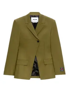 Однобортный пиджак Msgm, зеленый