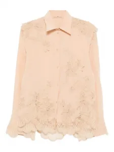 Рубашка с цветочным кружевом Ermanno Scervino, нейтральный