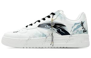 ANTA Мужские низкие кожаные кеды для скейтбординга Relaxed Slip Resistant Cushioning бело-голубые