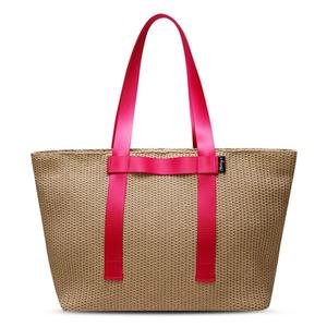 Соломенная сумка-шопер Hurley, цвет tan with pink