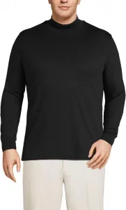 Футболка Lands' End с воротником-стойкой из американского хлопка Supima