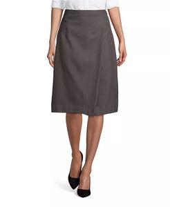 Женская школьная форма, однотонная юбка А-силуэта ниже колена Lands' End, серый