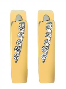 Adeliás Женские серьги - серьги-кольца на шарнирах из золота 333 пробы с кубическим цирконием в золоте