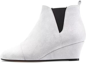 Женские ботильоны Castamere с массивным каблуком, средней высоты, круглым носком, на щиколотке, короткие, без застежки, классические для платья, вечеринки и офиса, каблук 2,0 дюйма, White