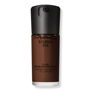 Тональный крем Studio Fix Fluid SPF15 с матирующим эффектом и контролем жирности кожи на 24 часа. MAC, NC65 (dark deep espresso with rich undertones for deep dark skin)