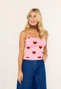 Майка с сердечком Never Fully Dressed, Pink