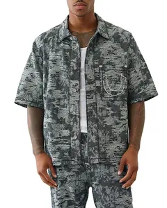 Джинсовая рубашка Super t оверсайз True Religion, синий