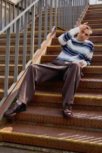 Джемпер iets frans... REMI FLUFFY UNISEX, Ecru/Blue/Multi-Coloured