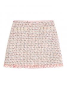 Valentino Garavani твидовая мини-юбка с лентой, розовый