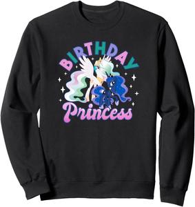 Толстовка с изображением принцесс Селестии и Луны из мультфильма «Мой маленький пони» на день рождения, черная My Little Pony