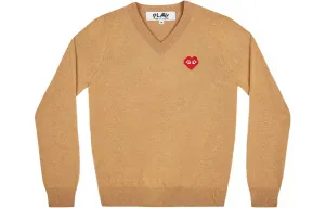 CDG Play Свитер мужской V-neck Khaki Moderate Others