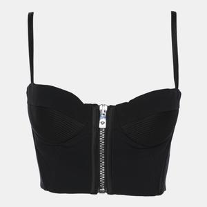 Укороченный топ из черного крепа от Versace