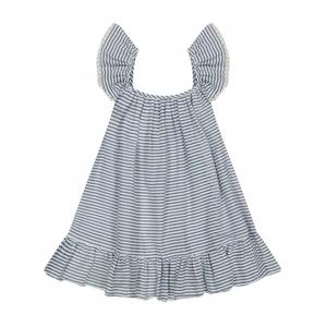 Платье для девочки Mini Eva с рюшами в морскую полоску Mer St. Barth, Marine Stripe