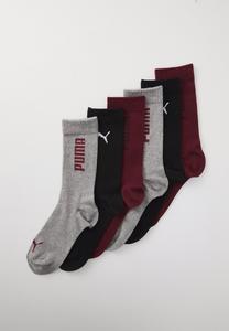 Носки Puma LOGO CREW SOCK UNISEX 6 PACK, Burgundy/Black/Grey/Multi-Coloured