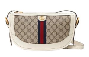 Gucci Сумка Ophidia Leather Crescent Bag, наплечная сумка, сумка через плечо Tubas Men's Ecru