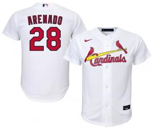 Nike Youth St. Louis Cardinals Nolan Arenado #28 Белая домашняя крутая базовая майка