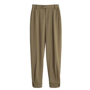 ELLE Повседневные брюки женские Khaki Moderate Straight Fit