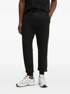 Хлопковые спортивные брюки BOSS, черный