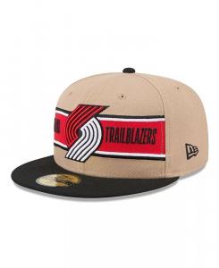 Мужская бежево-черная кепка Portland Trail Blazers 2024 NBA Draft 59FIFTY Fitted New Era