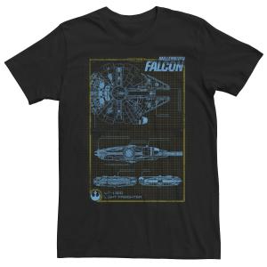 Мужская футболка Star Wars Millennium Falcon Schematic Grid