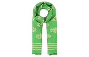 Alexander McQueen Шёлковый шёлковый шарф унисекс, Green