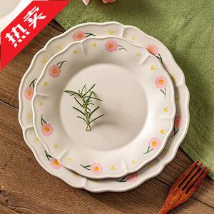 Modern Housewife Набор мисок и тарелок Modengzhufu Shaoyao, керамическая посуда для дома, салатники с двумя ручками, привлекательные маленькие миски и тарелки, молочно-белая тарелка Shaoyao 18 см