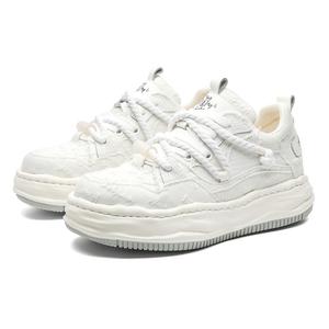 MUPPLE Износостойкие низкие кроссовки для скейтбординга, увеличивающие рост, унисекс, белые