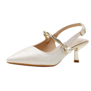 JIUXINGDAO Тонкие каблуки на шпильке женские абрикос, цвет Apricot