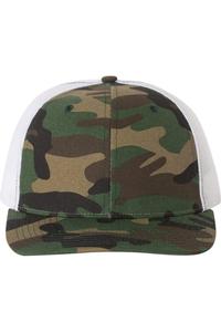 Кепка дальнобойщика Richardson с узором Snapback, цвет army camo/ white