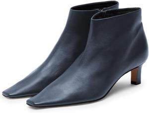 Женские ботильоны YDN с квадратным носком, низкий каблук «Kitten», боковая молния, стильные короткие ботинки, повседневная, офисная и праздничная обувь, размеры 4-16 США, Blue