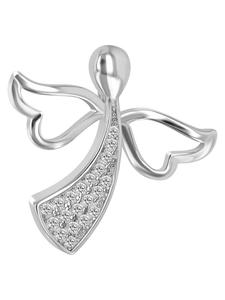 Adeliás Женский кулон - кулон «Ангел» из серебра 925 пробы с кубическим цирконием в серебряной оправе