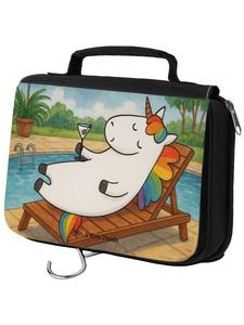 Mr. & Mrs. Panda Косметичка с изображением единорога и цветочным узором, без... белого цвета