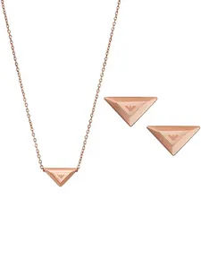 Комплект украшений с подвеской-логотипом EMPORIO ARMANI, розовый