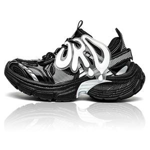 Антискользящие износостойкие дышащие ударопрочные легкие низкие массивные кроссовки унисекс ORD, черно-белые