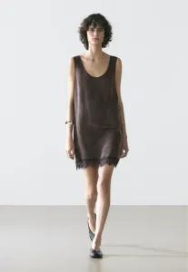 Струящееся повседневное платье Massimo Dutti, Mottled Dark Brown