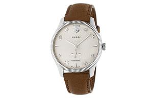 GUCCI Часы G Timeless Collection Wrist Watch Automatic Mechanical Movement Leather Strap Beige Watch Dial Men's Watch