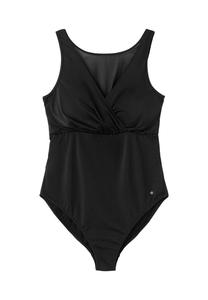Купальник с запахом и сетчатой ​​вставкой sheego, черный