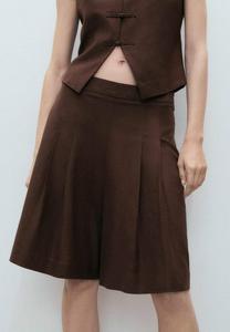 Шорты Pleated skirt Mango, коричневый