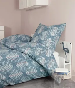 Постельное белье Janine Seersucker Tango 20084-02 джинсовый синий 155x200 см + 80x80 см Original Janine