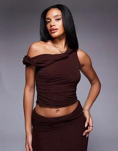 Топ с открытыми плечами ASOS DESIGN Mix &amp; Match шоколадного цвета