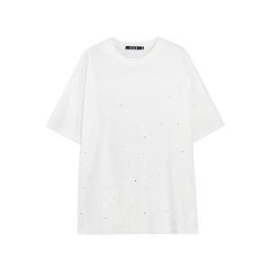 ELLE Футболка женская белая с круглым вырезом тонкая