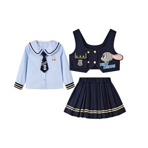 Детский комплект из двух предметов: юбка с лацканом, умеренно короткий Disney, темно-синий